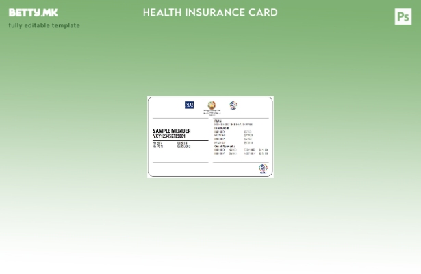 Модерен стил Шаблон за картичка за здравствено осигурување во Таџикистан